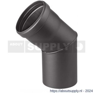 Nedco rookgasafvoer pelletkachel diameter 80 mm bocht 45 graden zwart - S24000821 - afbeelding 1