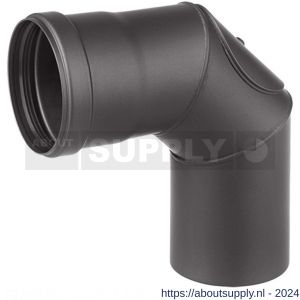 Nedco rookgasafvoer pelletkachel diameter 80 mm bocht 45 graden zwart - S24000821 - afbeelding 2
