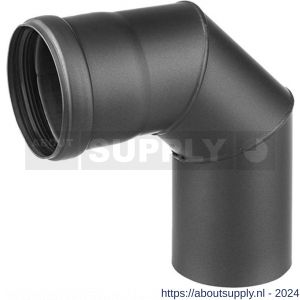 Nedco rookgasafvoer pelletkachel diameter 80 mm bocht 90 graden met deur zwart - S24000822 - afbeelding 3