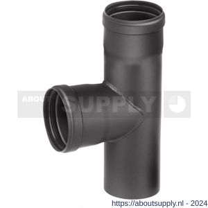 Nedco pelletkachel toebehoren diameter 80 mm T-stuk vrouwelijk-vrouwelijk zwart - S24003846 - afbeelding 1