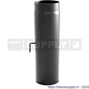 Nedco rookgasafvoer zwart staal 2 mm 130 mm pijp 50 cm met klep - S24000907 - afbeelding 1