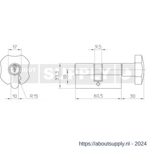 Nemef Knop profielcilinder 115 Corvus GHS - Y19500135 - afbeelding 2