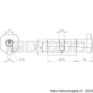 Nemef Knop profielcilinder 116 Corvus HS - Y19500136 - afbeelding 2
