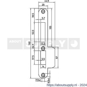 Nemef middensluitplaat P 4910/12/U DR draairichting 2+4 bulk per 10 - Y19502028 - afbeelding 2