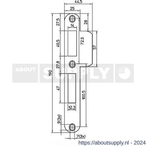 Nemef middensluitplaat P 4920/12/U DR draairichting 1+3 bulk per 10 - Y19502029 - afbeelding 2