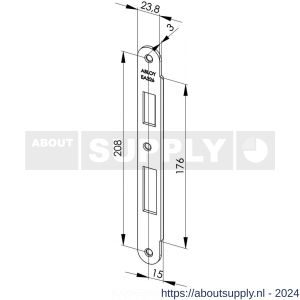 Abloy sluitplaat voor stompe deur korte lip EA326 - Y19502056 - afbeelding 1