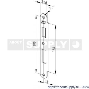 Abloy sluitplaat voor stompe deur korte lip EA327 - Y19502057 - afbeelding 1