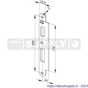 Abloy sluitplaat voor stompe deur korte lip EA328 - Y19502058 - afbeelding 1