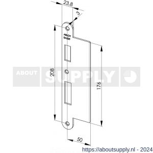 Abloy sluitplaat voor stompe deur verlengde lip EA329 - Y19502059 - afbeelding 1