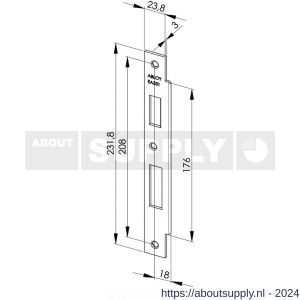 Abloy sluitplaat voor stompe deur korte lip EA331 - Y19502061 - afbeelding 1