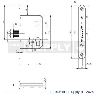 Assa Abloy cilinder insteek kastslot N1003000XX1001B - Y19500721 - afbeelding 2