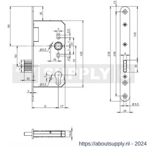 Assa Abloy cilinder insteek kastslot N1006000X12000L - Y19500727 - afbeelding 2