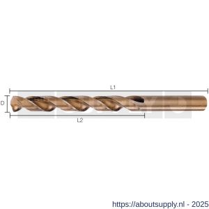 Labor AK000890 metaalboor DIN 338 HSS-Co Cobalt 5 % 8.9x81/125 mm 5 stuks koker - S50304660 - afbeelding 1