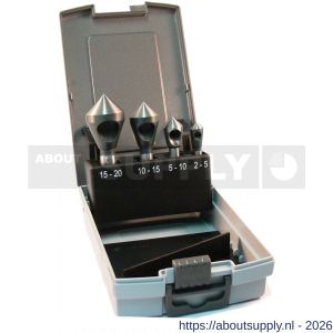 Labor KA300600 verzinkboor met gat set HSS-G geslepen 4 delig kunststof 2-5/5-10/10-15/15-20 mm - S50304968 - afbeelding 1