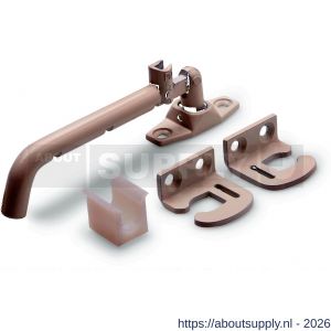 Dulimex DX KSH 86L SET verstelbare kierstandhouder met veiligheidssluiting met sluithaken (type SH 861B en SH 862B) voor naar buitendraaiende deuren en ramen staal wit geepoxeerd - S30204042 - afbeelding 1