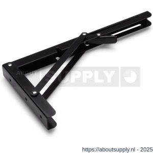 Dulimex DX ES 5124B plankdrager automatisch opvouwbaar 200x110 mm staal zwart gelakt - S30204790 - afbeelding 1