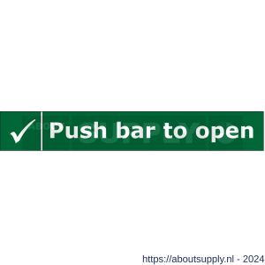 Briton STICKER ENG sticker ENG Push bar to open voor anti-paniekstangen en -balken groen - S30202415 - afbeelding 1