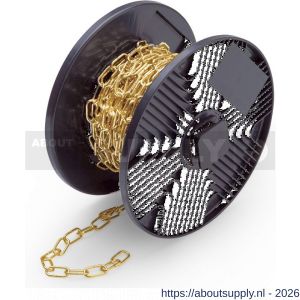 Dulimex DX GKA.0203-F sierketting lange schakel 2,2 mm staal vermessingd rol 15 m - S30203433 - afbeelding 1