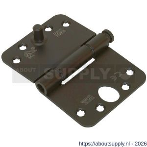 Dulimex DX H165E12895124 nylon glijlagerscharnier 3 mm doorgezette knoop ronde hoeken 125x89 mm verzinkte pen staal zwart SKG*** - S30204997 - afbeelding 1