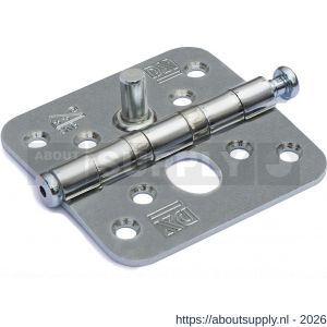 Dulimex DX H367-76762025 kogellagerscharnier ronde hoeken 76x76 mm RVS pen RVS geborsteld SKG** - S30201764 - afbeelding 1