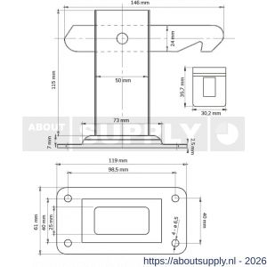Dulimex DX DVZ HD V BE deurvastzetter heavy duty inclusief opvangoog vloermodel staal - S30205012 - afbeelding 2