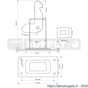 Dulimex DX DVZ HD W BE deurvastzetter heavy duty inclusief opvangoog wandmodel staal - S30205013 - afbeelding 2