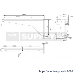 Dolle JIB 380 plankdrager extra zware XXL uitvoering 380x180 mm staal 5 mm schroefgat diameter 12 mm vuurverzinkt - S30204975 - afbeelding 2
