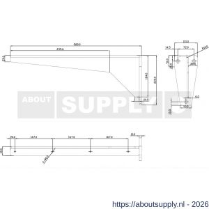 Dolle JIB 580 plankdrager extra zware XXL uitvoering 580x180 mm staal 6 mm schroefgat diameter 14 mm vuurverzinkt - S30204977 - afbeelding 2
