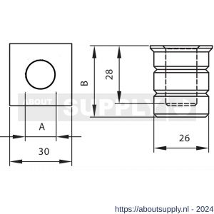 Deni POT 13 sluitpot 13 mm instort model voor pompespagnolet stangen - S30203636 - afbeelding 2