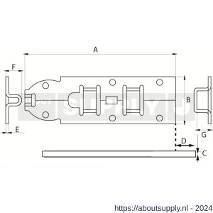 Dulimex DX SG 100BV plaatschuif 35x100 mm schootdikte 4 mm vlak model staal verzinkt - S30202586 - afbeelding 2