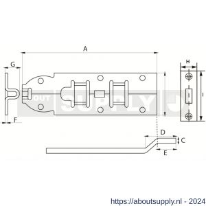 Dulimex DX SGB 100BV plaatschuif 35x100 mm schootdikte 4 mm met bocht staal verzinkt - S30202590 - afbeelding 2