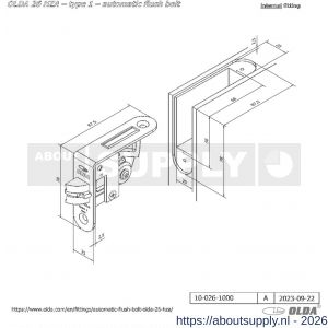 Olda 26 HZA T1 SS automatische kantschuif type 26 HZA type 1 hoek model RVS voor stalen-aluminium deuren - S30205063 - afbeelding 2