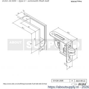 Olda 26 HZA T2 SS automatische kantschuif type 26 HZA type 2 hoek model RVS voor stalen-aluminium deuren - S30205064 - afbeelding 2