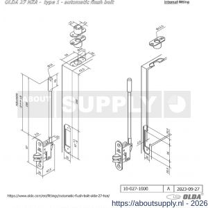 Olda 27 HZA T1 automatische kantschuif type 27 HZA type 1 staal verzinkt voor stalen-aluminium deuren - S30205037 - afbeelding 2