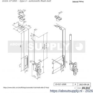 Olda 27 HZA T2 automatische kantschuif type 27 HZA type 2 staal verzinkt voor stalen-aluminium deuren - S30205038 - afbeelding 2