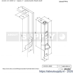Olda 31 HZAC T2 automatische kantschuif type 31 HZAC type 2 staal verzinkt voor stalen-aluminium-houten deuren - S30205042 - afbeelding 2