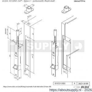 Olda 33 HZA10F T1 automatische kantschuif type 33 HZA type 1 doornmaat 10 mm staal verzinkt voor stalen-aluminium deuren - S30205043 - afbeelding 2