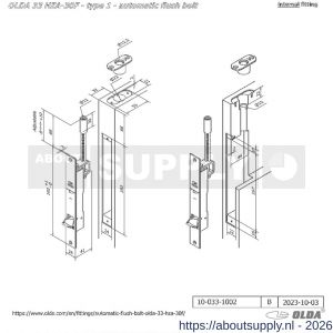 Olda 33 HZA30F T1 automatische kantschuif type 33 HZA type 1 doornmaat 30 mm staal verzinkt voor stalen-aluminium deuren - S30205045 - afbeelding 2