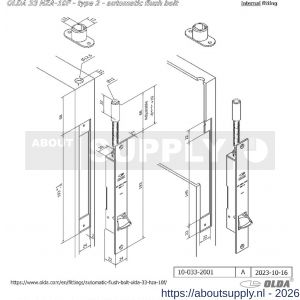 Olda 33 HZA10F T2 automatische kantschuif type 33 HZA type 2 doornmaat 10 mm staal verzinkt voor stalen-aluminium deuren - S30205044 - afbeelding 2
