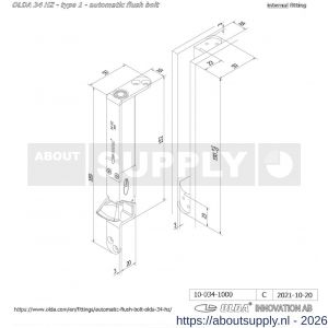 Olda 34 HZA T1 automatische kantschuif type 34 HZA type 1 staal verzinkt voor stalen-aluminium-houten deuren - S30205047 - afbeelding 2