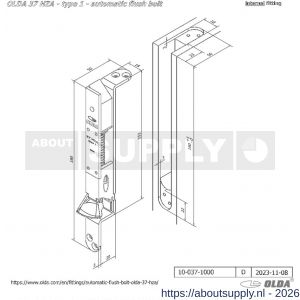 Olda 37 HZA T1 automatische kantschuif type 37 HZA type 1 hold close functie staal verzinkt voor stalen-aluminium-houten deuren - S30205049 - afbeelding 2