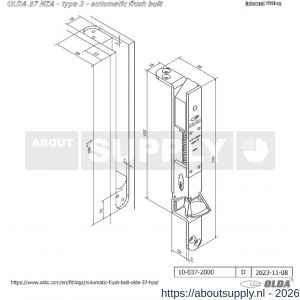 Olda 37 HZA T2 automatische kantschuif type 37 HZA type 2 hold close functie staal verzinkt voor stalen-aluminium-houten deuren - S30205050 - afbeelding 2