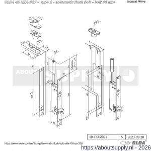 Olda 43 HZA32T T2 automatische kantschuif type 43 HZA type 2 doornmaat 32 mm staal verzinkt voor stalen-aluminium deuren - S30205056 - afbeelding 2