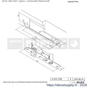 Olda 602 HZA T1 automatische kantschuif type 600 HZA type 1 deurkozijn model 200 mm staal verzinkt voor stalen-aluminium deuren - S30205061 - afbeelding 2