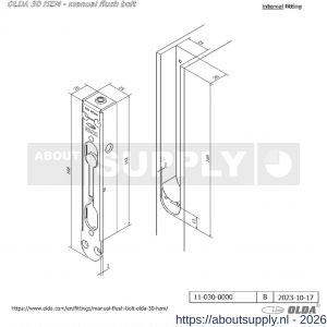 Olda 30 HZM kantschuif type 30 HZM staal verzinkt voor houten deuren - S30205065 - afbeelding 2