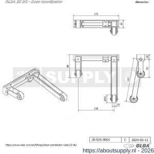 Olda 25 DK WT sluitvolgorderegelaar type 25 DK WT opbouw deurkozijn staal wit - S30205002 - afbeelding 2