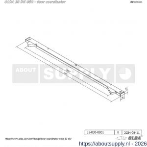 Olda 30 DK1150 GR sluitvolgorderegelaar type DK1150 GR lengte 1250 mm staal grijs - S30205006 - afbeelding 2