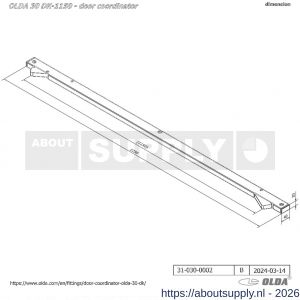 Olda 30 DK850 ZP sluitvolgorderegelaar type DK850 ZP lengte 950 mm staal verzinkt - S30205005 - afbeelding 2