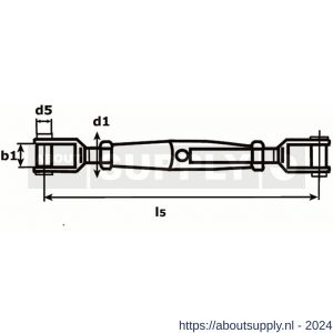 Dulimex DX 931-10IG spanschroef 10 mm gaffel-gaffel RVS AISI 316 - S30201188 - afbeelding 2