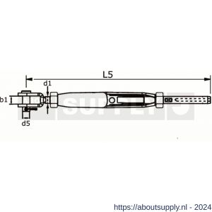 Dulimex 932-1206ITG spanschroef M12-6 mm gaffel-terminal RVS AISI 316 - S30201167 - afbeelding 2
